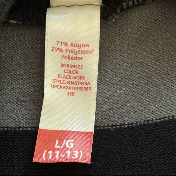 No boundaries striped sweater dress black, white and gray large (11-13) - Picture 8 of 9